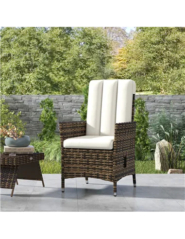 Outsunny 105°-150° Reclining Rattan Chair - Cream