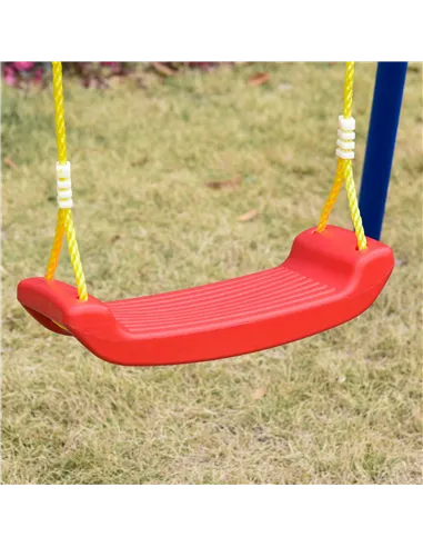 Outsunny Kids Swing Set Toddler Swing Adjustable Rope Heavy Duty A-Frame Stand Outdoor Playset for 3-8 Years Old Blue