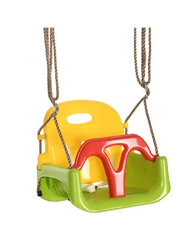 Outsunny 3 in 1 Detachable Kids Swing Seat with Safety Belt, Adjustable Rope for Indoor, Outdoor, Playground, Garden, Green