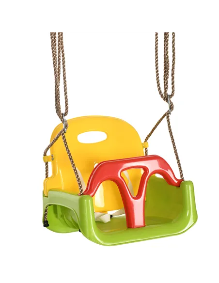 Outsunny 3 in 1 Detachable Kids Swing Seat with Safety Belt, Adjustable Rope for Indoor, Outdoor, Playground, Garden, Green