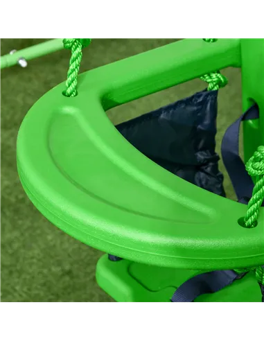 Outsunny Kids Swing, Steel Nursery Swing, with Seatbelt, High Support Back, Front Guard, for Ages 6-36 Months - Green