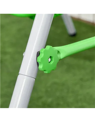 Outsunny Kids Swing, Steel Nursery Swing, with Seatbelt, High Support Back, Front Guard, for Ages 6-36 Months - Green