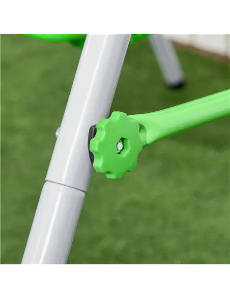 Outsunny Kids Swing, Steel Nursery Swing, with Seatbelt, High Support Back, Front Guard, for Ages 6-36 Months - Green