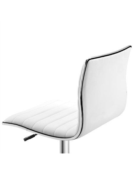 HOMCOM Adjustable Swivel Office Chair with Armless Mid-Back in PU Leather and Chrome Base - White