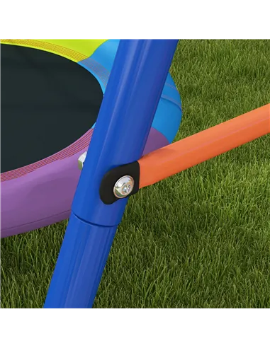 Outsunny Metal Kids Swing Set Nest Swing Seat with A-Frame Structure for Outdoor Use - Multicoloured