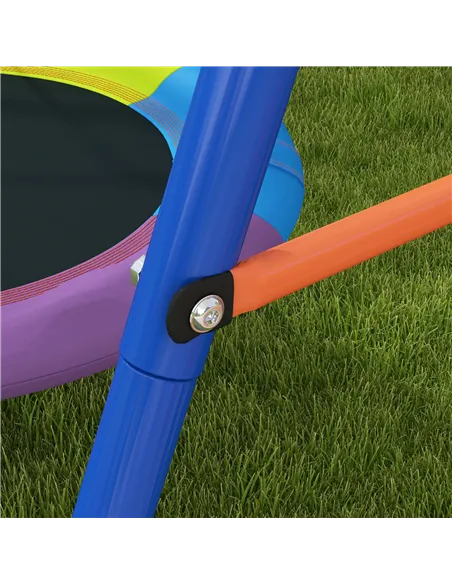 Outsunny Metal Kids Swing Set Nest Swing Seat with A-Frame Structure for Outdoor Use - Multicoloured