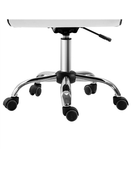 HOMCOM Adjustable Swivel Office Chair with Armless Mid-Back in PU Leather and Chrome Base - White