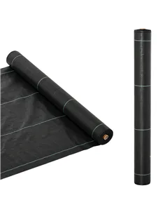 Outsunny 1m x 50m Weed Control Membrane, Heavy Duty Weed Control Barrier Fabric, 90gsm Ground Cover for Patios, Garden, Flower b