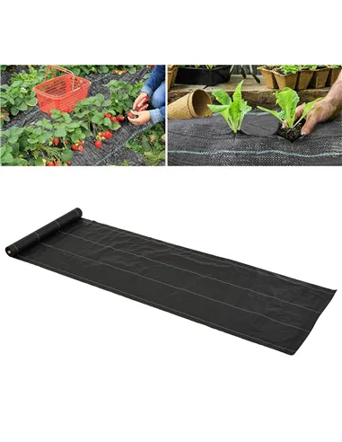 Outsunny 1m x 50m Weed Control Membrane, Heavy Duty Weed Control Barrier Fabric, 90gsm Ground Cover for Patios, Garden, Flower b
