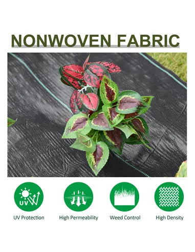 Outsunny 1m x 50m Weed Control Membrane, Heavy Duty Weed Control Barrier Fabric, 90gsm Ground Cover for Patios, Garden, Flower b