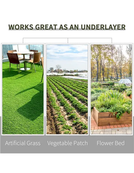 Outsunny 1m x 50m Weed Control Membrane, Heavy Duty Weed Control Barrier Fabric, 90gsm Ground Cover for Patios, Garden, Flower b