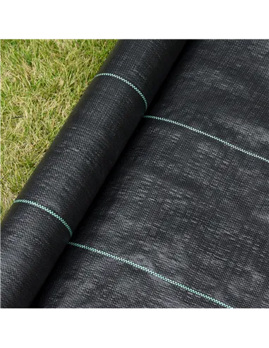 Outsunny 1m x 50m Weed Control Membrane, Heavy Duty Weed Control Barrier Fabric, 90gsm Ground Cover for Patios, Garden, Flower b
