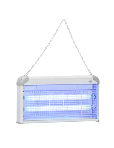 Outsunny Wall Hanging Bug Zapper, 30W Electric Fly Zapper Mosquito Killer, 60㎡ Coverage Insect Killer, Indoor Outdoor Use, Grey