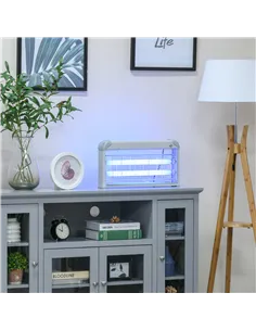 Outsunny Wall Hanging Bug Zapper, 30W Electric Fly Zapper Mosquito Killer, 60㎡ Coverage Insect Killer, Indoor Outdoor Use, Grey 2