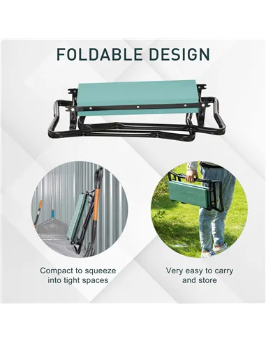 Outsunny 2 In 1 Garden Kneeler Seat Kneeling Pad Support Bench Foldable Knee Protector, Green