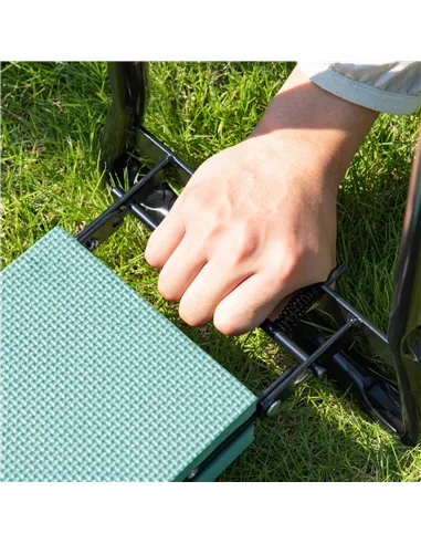 Outsunny 2 In 1 Garden Kneeler Seat Kneeling Pad Support Bench Foldable Knee Protector, Green