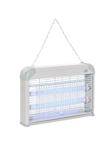 Outsunny Electric Fly Zapper, 20W Electric Fly Killer, Wall Hanging Bug Zapper Indoor & Outdoor Attracting Insect Mosquito Kille