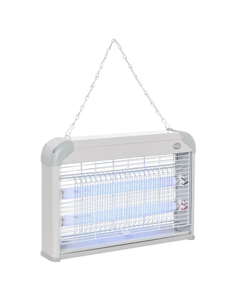 Outsunny Electric Fly Zapper, 20W Electric Fly Killer, Wall Hanging Bug Zapper Indoor & Outdoor Attracting Insect Mosquito Kille