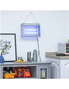 Outsunny Electric Fly Zapper, 20W Electric Fly Killer, Wall Hanging Bug Zapper Indoor & Outdoor Attracting Insect Mosquito Kille 2