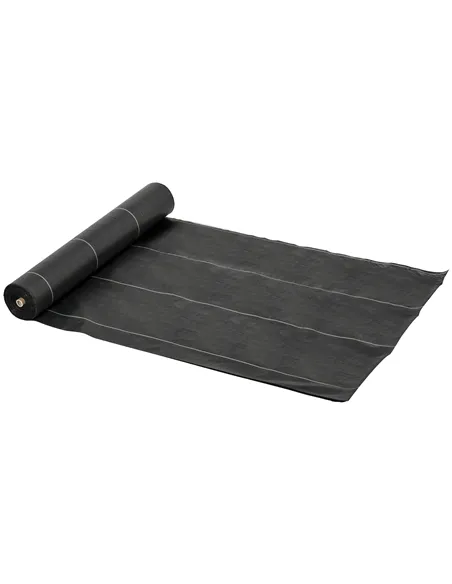Outsunny 2m x 50m Weed Control Membrane, Heavy Duty Weed Control Barrier Fabric, 90gsm Ground Cover for Patios, Garden, Flower b