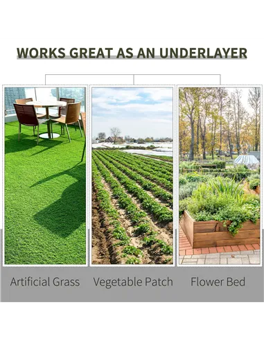 Outsunny 2m x 50m Weed Control Membrane, Heavy Duty Weed Control Barrier Fabric, 90gsm Ground Cover for Patios, Garden, Flower b