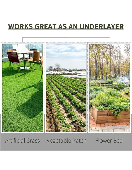 Outsunny 2m x 50m Weed Control Membrane, Heavy Duty Weed Control Barrier Fabric, 90gsm Ground Cover for Patios, Garden, Flower b