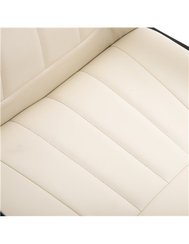 HOMCOM Office Chair, PU Leather Computer Desk Chair with Adjustable Height, Swivel Wheels for Home Office Work Study, Cream Whit