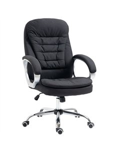 HOMCOM Office Chair Computer Chair Executive Office Chair with Height Adjustable, Comfortable Desk Chair for Home Office Fabric 
