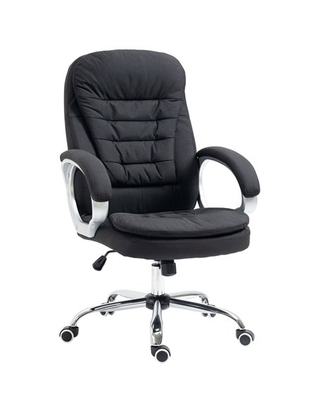 HOMCOM Office Chair Computer Chair Executive Office Chair with Height Adjustable, Comfortable Desk Chair for Home Office Fabric 