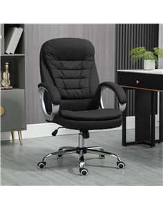 HOMCOM Office Chair Computer Chair Executive Office Chair with Height Adjustable, Comfortable Desk Chair for Home Office Fabric  2