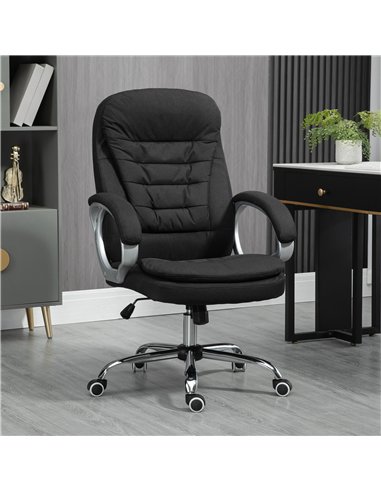 HOMCOM Office Chair Computer Chair Executive Office Chair with Height Adjustable, Comfortable Desk Chair for Home Office Fabric 