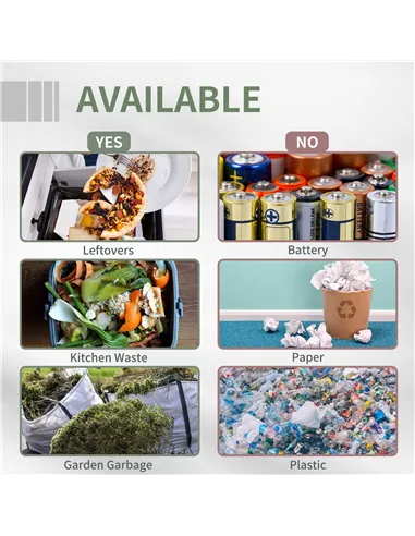 Outsunny 160L 360° Rotating Dual Chamber Composter - Black