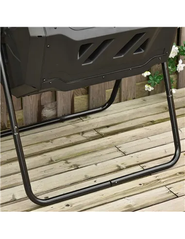 Outsunny 160L 360° Rotating Dual Chamber Composter - Black