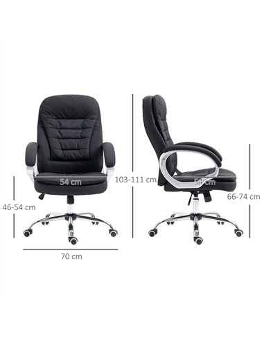 HOMCOM Office Chair Computer Chair Executive Office Chair with Height Adjustable, Comfortable Desk Chair for Home Office Fabric 