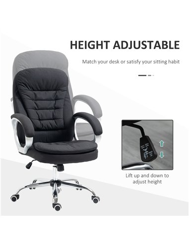 HOMCOM Office Chair Computer Chair Executive Office Chair with Height Adjustable, Comfortable Desk Chair for Home Office Fabric 
