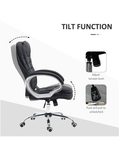 HOMCOM Office Chair Computer Chair Executive Office Chair with Height Adjustable, Comfortable Desk Chair for Home Office Fabric 