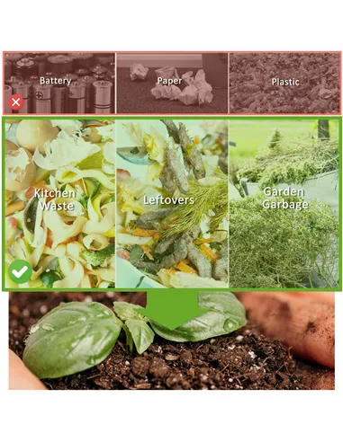 Outsunny 160L 360° Rotating Dual Chamber Composter - Blue