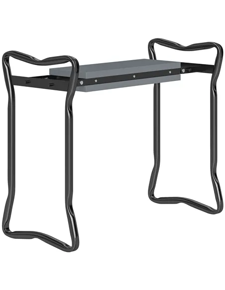 Outsunny 2 In 1 Garden Kneeler Seat Kneeling Pad Support Bench Foldable Knee Protector, Grey