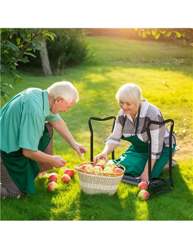 Outsunny 2 In 1 Garden Kneeler Seat Kneeling Pad Support Bench Foldable Knee Protector, Grey