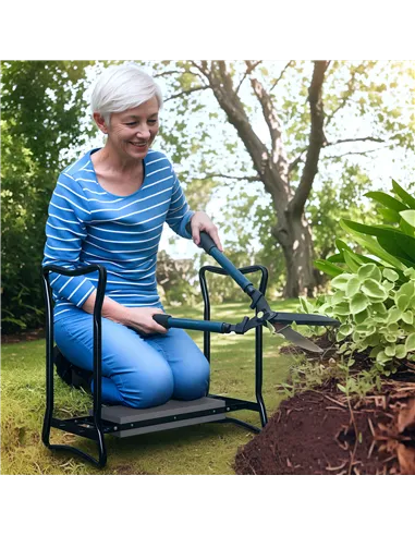 Outsunny 2 In 1 Garden Kneeler Seat Kneeling Pad Support Bench Foldable Knee Protector, Grey