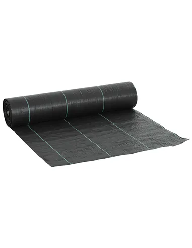 Outsunny 2m x 90m Weed Control Membrane, Heavy Duty Weed Control Barrier Fabric, 90gsm Ground Cover for Patios, Garden, Flower b