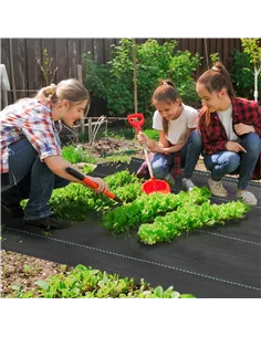 Outsunny 2m x 90m Weed Control Membrane, Heavy Duty Weed Control Barrier Fabric, 90gsm Ground Cover for Patios, Garden, Flower b 2