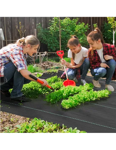 Outsunny 2m x 90m Weed Control Membrane, Heavy Duty Weed Control Barrier Fabric, 90gsm Ground Cover for Patios, Garden, Flower b