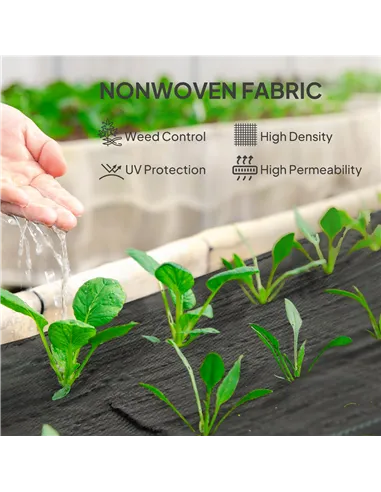 Outsunny 2m x 90m Weed Control Membrane, Heavy Duty Weed Control Barrier Fabric, 90gsm Ground Cover for Patios, Garden, Flower b