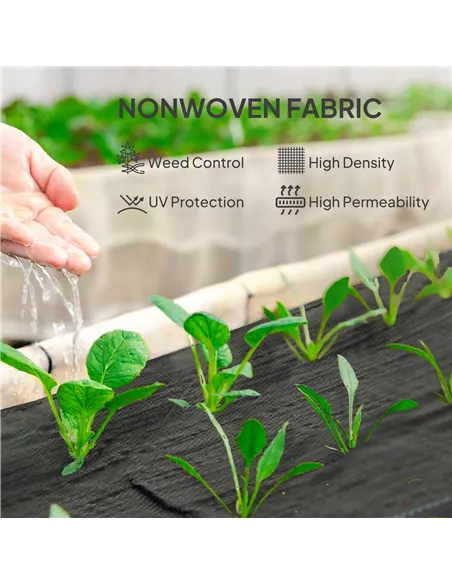 Outsunny 2m x 90m Weed Control Membrane, Heavy Duty Weed Control Barrier Fabric, 90gsm Ground Cover for Patios, Garden, Flower b