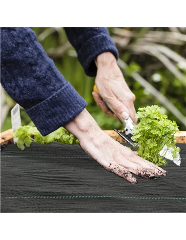 Outsunny 2m x 90m Weed Control Membrane, Heavy Duty Weed Control Barrier Fabric, 90gsm Ground Cover for Patios, Garden, Flower b