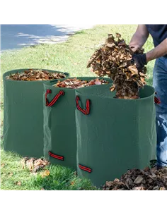 Outsunny Garden Waste Bags, 272L x 3 Heavy Duty Garden Bags, Foldable and Reusable Waste Sacks with Handles for Loading Leaf, Tr 2