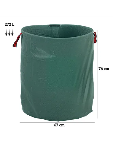 Outsunny Garden Waste Bags, 272L x 3 Heavy Duty Garden Bags, Foldable and Reusable Waste Sacks with Handles for Loading Leaf, Tr