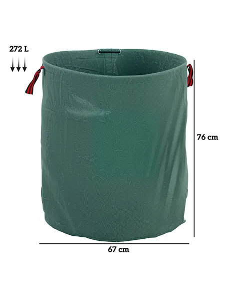Outsunny Garden Waste Bags, 272L x 3 Heavy Duty Garden Bags, Foldable and Reusable Waste Sacks with Handles for Loading Leaf, Tr