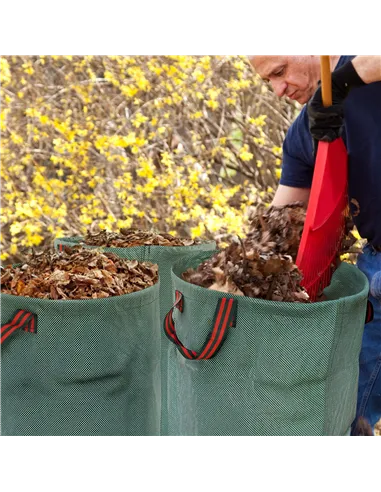 Outsunny Garden Waste Bags, 272L x 3 Heavy Duty Garden Bags, Foldable and Reusable Waste Sacks with Handles for Loading Leaf, Tr